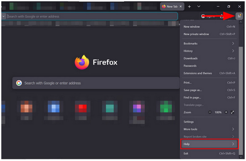 Firefox Settings Help Button
