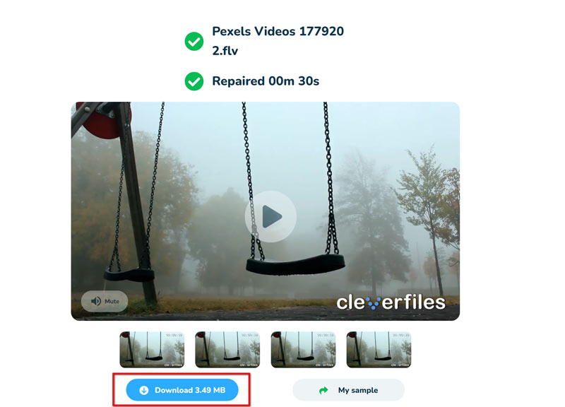 Download den reparerede fil Clever Video Repair online