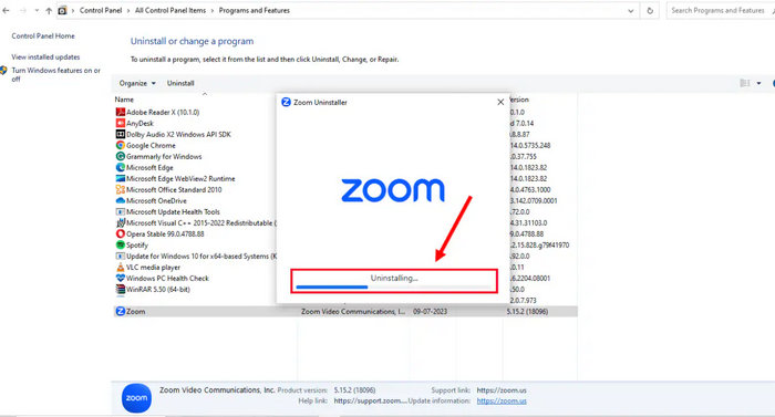 Desinstalação do Zoom