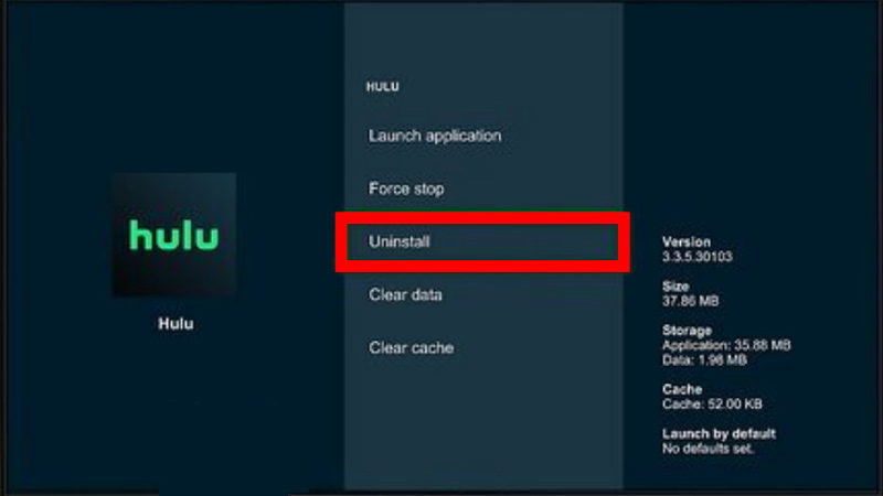 Hulu Uygulamasını Kaldır