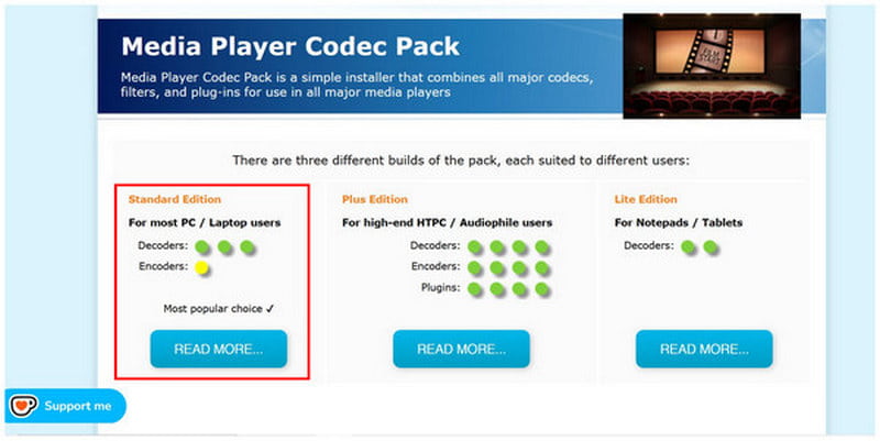 standardní přehrávač médií windows