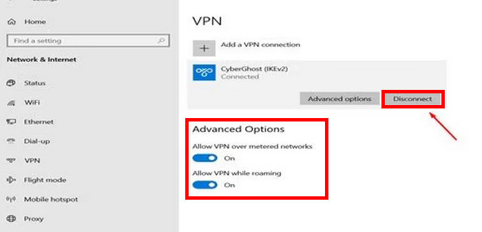 VPN-afbrydelse