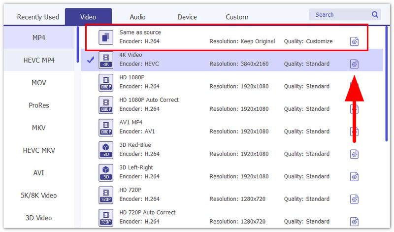 Aiseesoft Video Dönüştürücü Çıkış Formatı