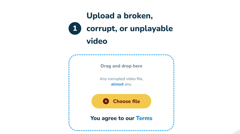 Завантаження пошкодженого файлу за допомогою онлайн-ремонту відео Consulting Video Repair
