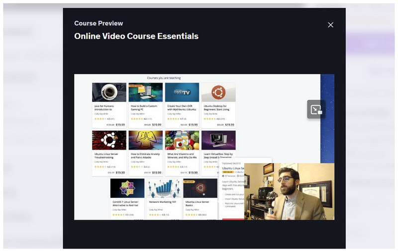 Reprodutor de vídeo Udemy