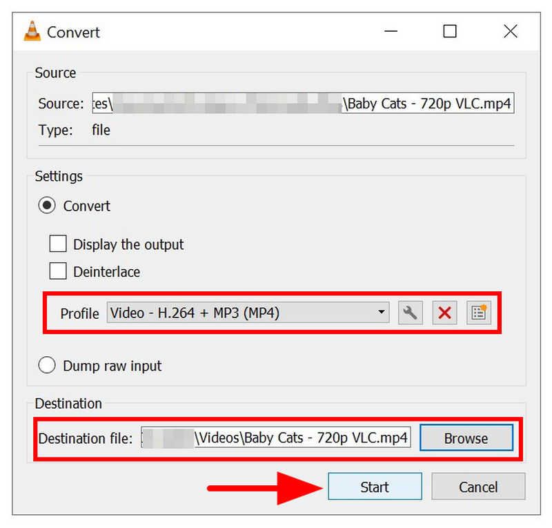 Профиль преобразования VLC