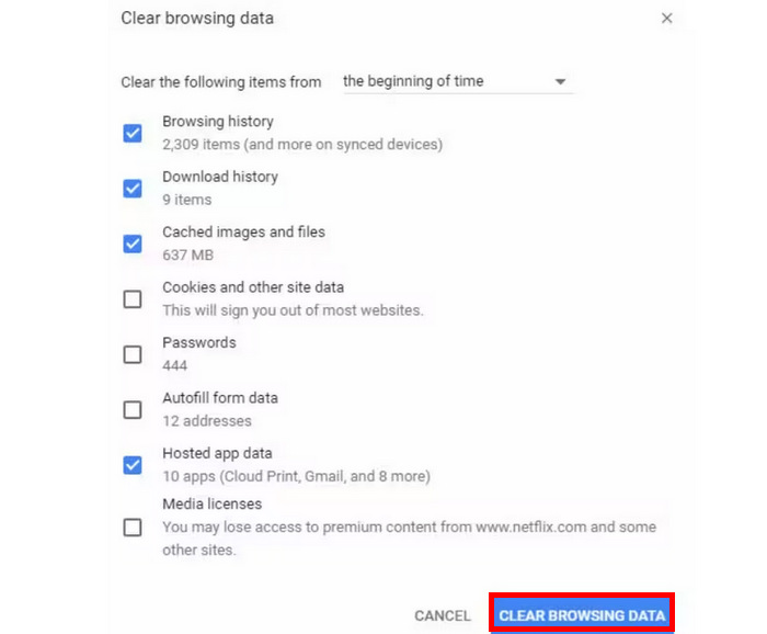 Rensa webbläsardata i Chrome