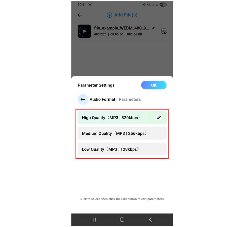 Якість аудіо AllVidConverter