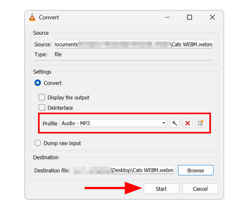 Запуск медіапрофілю VLC Media Player