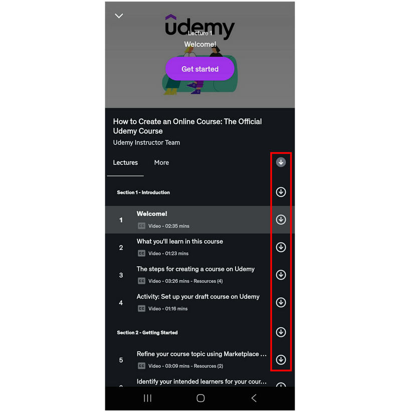 تحميل محاضرات تطبيق Udemy للهواتف المحمولة