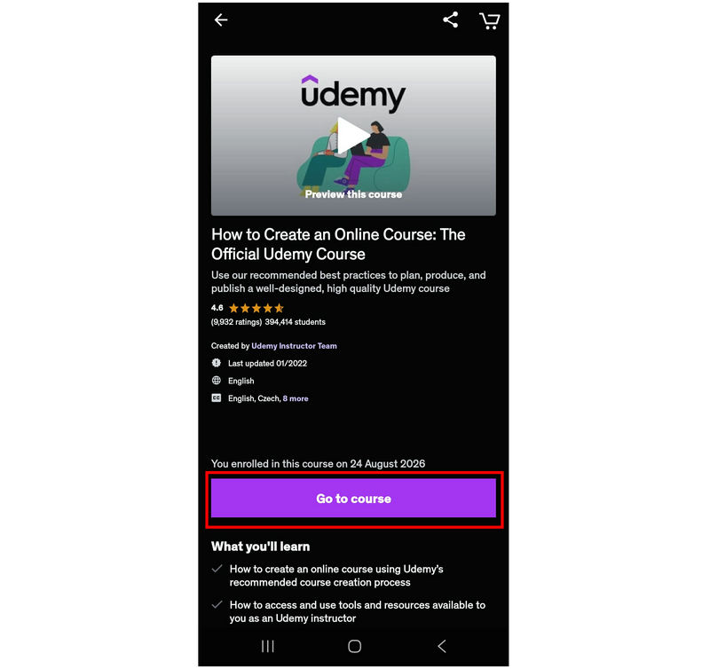 دورة Udemy Mobile Go To Course