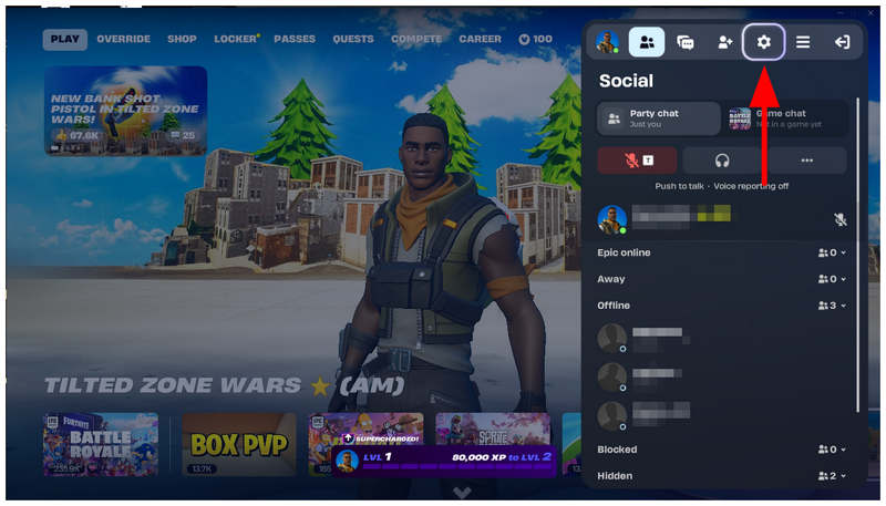 Configurações do perfil de replay do Fortnite