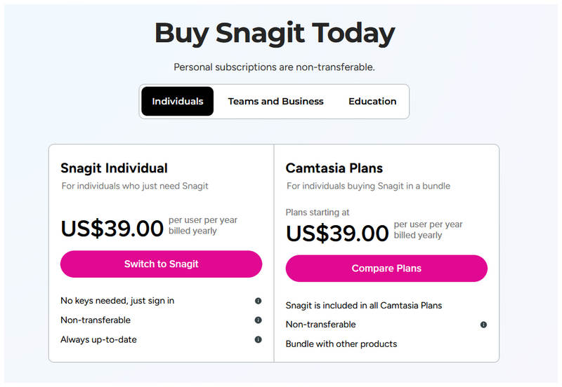 Snagit Pricing