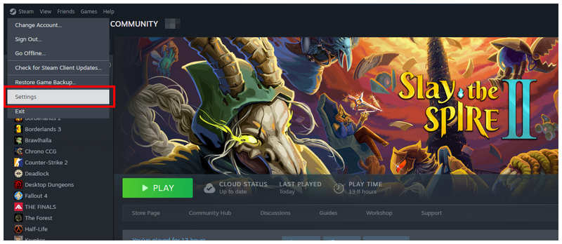 Alterar configurações de captura de tela do Steam