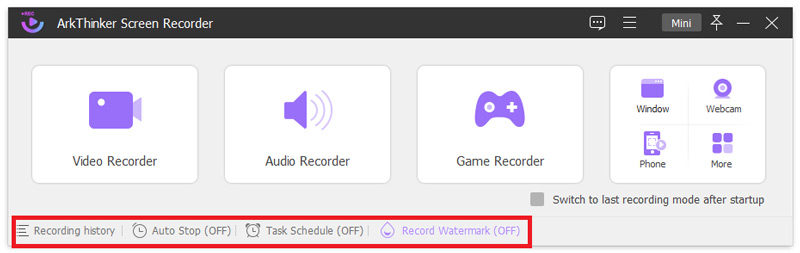 More Recording Options