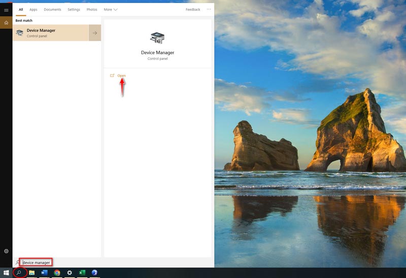 Selecteer Apparaatbeheer in Windows 11 10