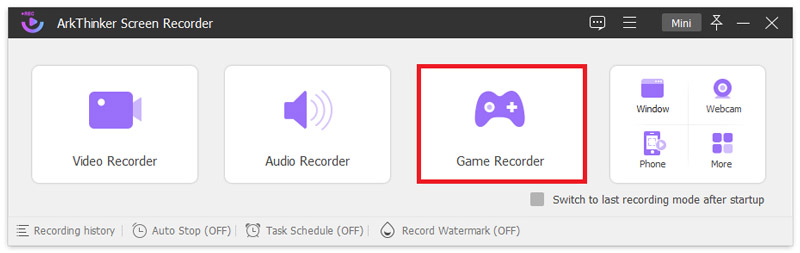 Wählen Sie Game Recorder