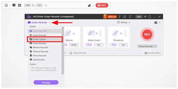 Arkthinker Screen Recorder Skärmdump