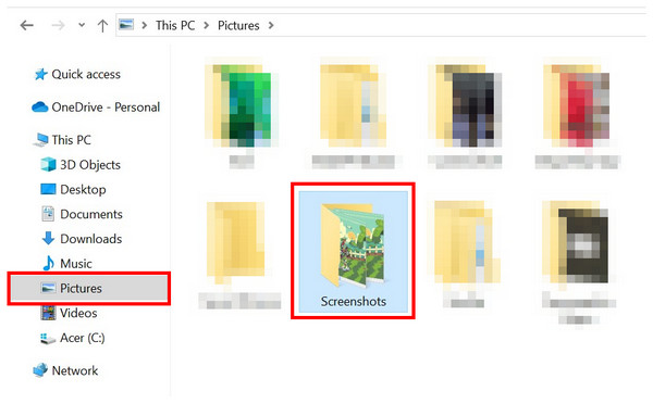 Skärmdumpar av bilder från filhanteraren