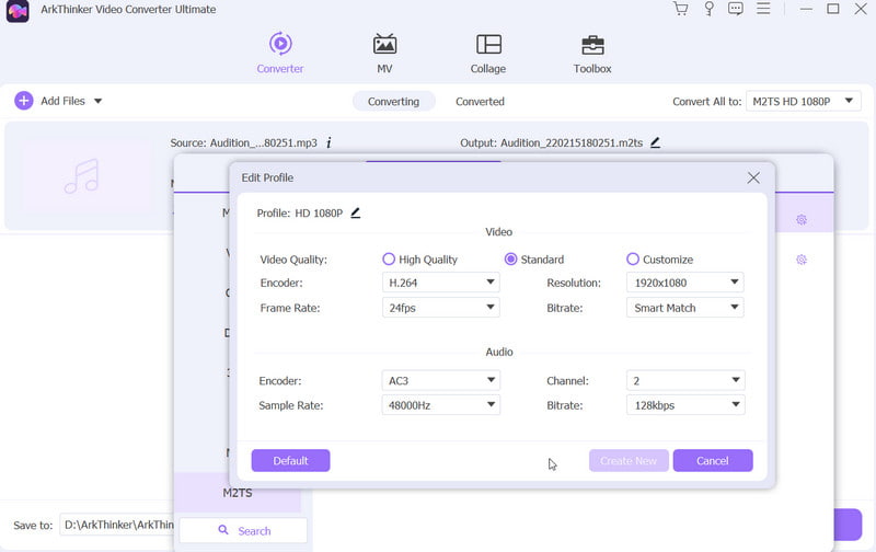 Select Format and Change Setting