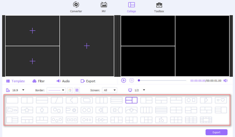 Wählen Sie Split-Screen-Layout