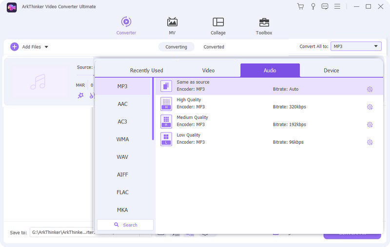 Set Output Format For M4r