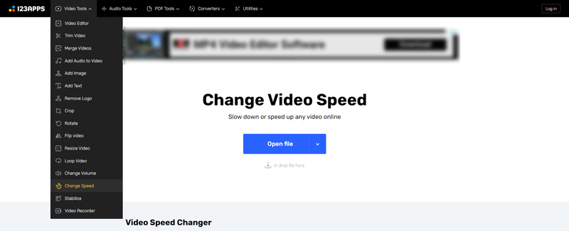 123Apps تغيير سرعة الفيديو عبر الإنترنت