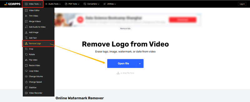 123Apps Remove Logo from Video