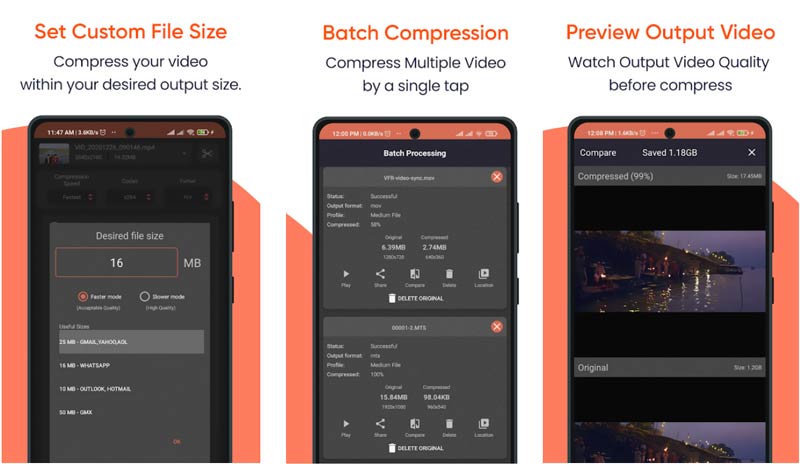 Aplikace pro kompresi videa na Androidu