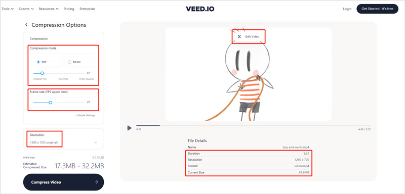 Compress Video Online With VEED.IO
