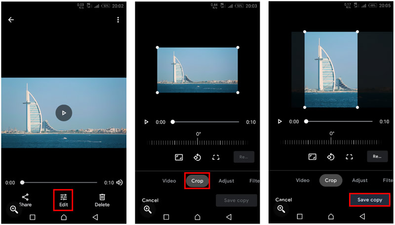 Recadrer une vidéo sur un téléphone Android gratuitement