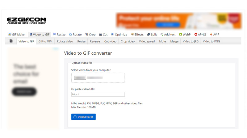 Ezgif Video till GIF Converter