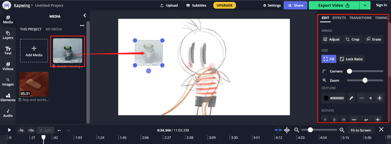 Kapwing Ajouter un filigrane d'image à une vidéo en ligne