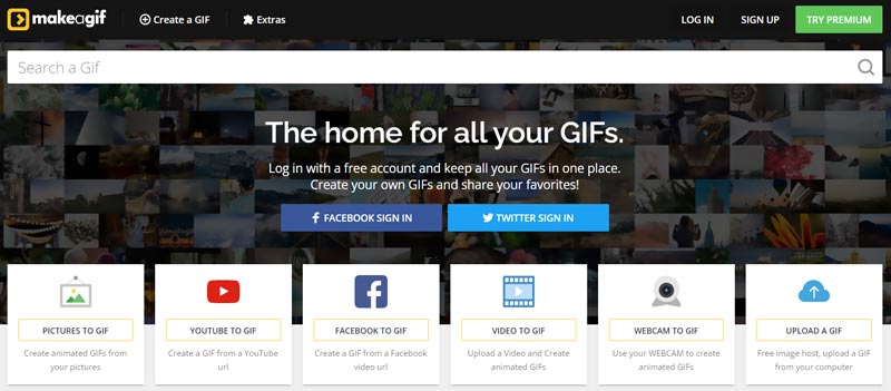 Crea un sito Web GIF