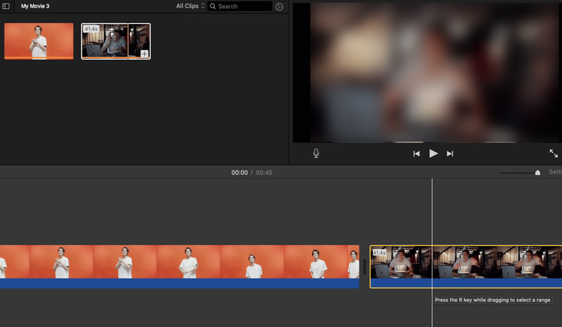 Объединение видео на Mac с помощью iMovie