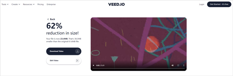 Попередній перегляд Завантажити стиснене відео VEED.IO