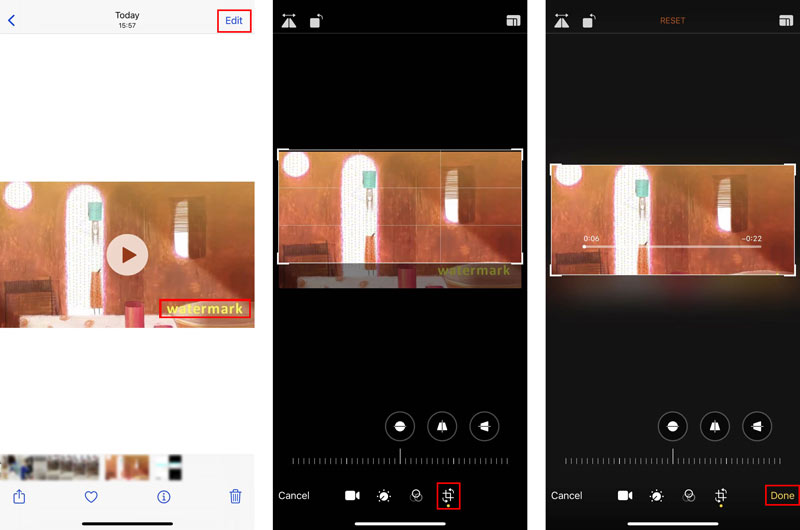 Видалення водяного знака з відео на iPhone
