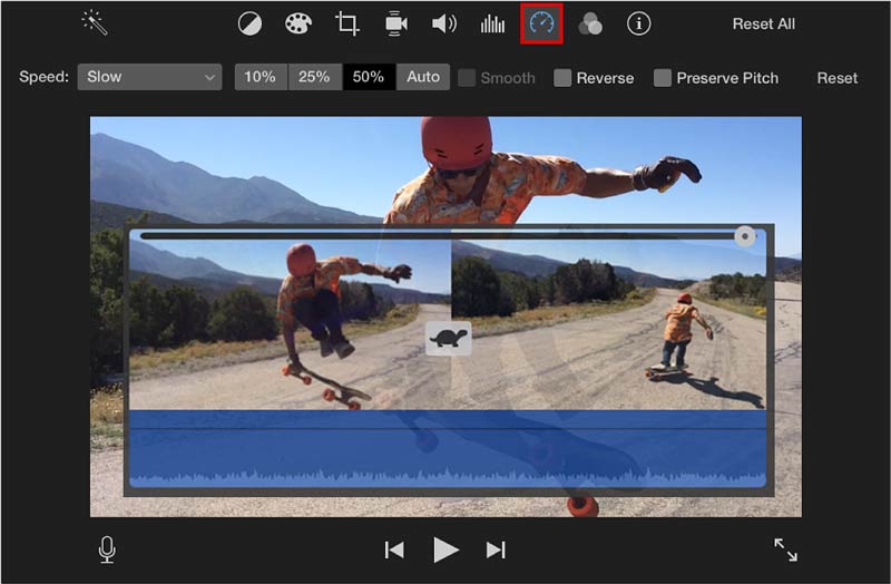 Gyorsítsa fel a videót az iMovie Mac számítógépen