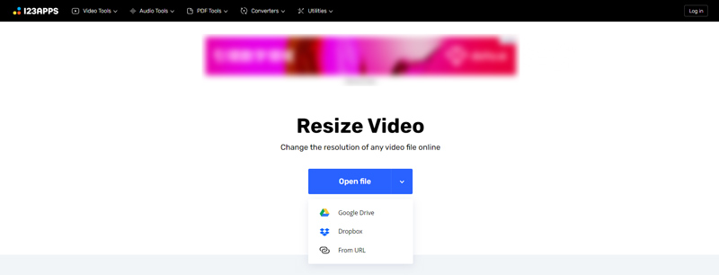 123Apps Endre størrelse på video på nett