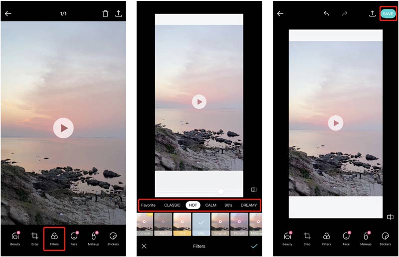 Filter toevoegen aan video op Android