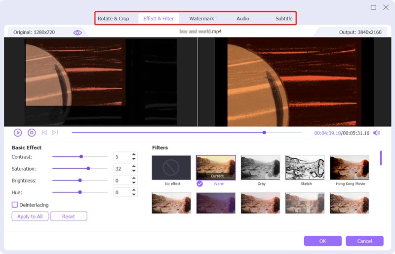 Ajouter un filtre d'effet vidéo VCU