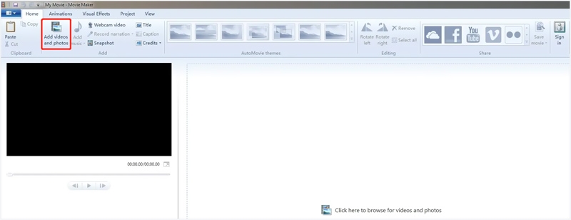 Windows Movie Maker에 비디오 추가