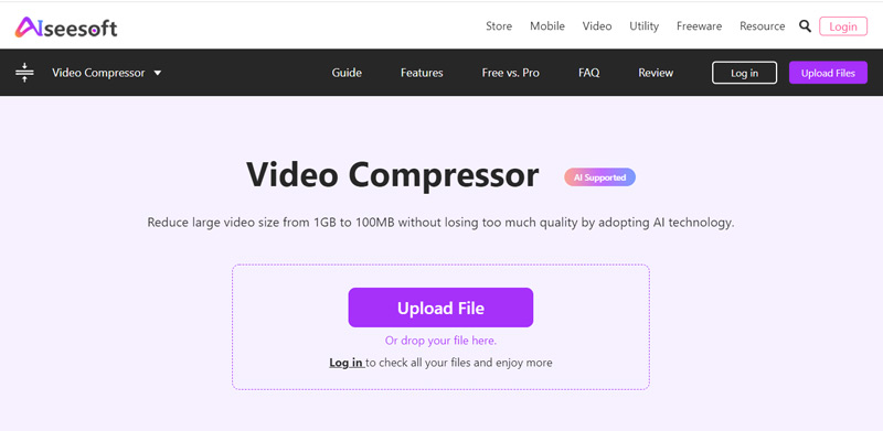 Compressore video online gratuito Aiseesoft