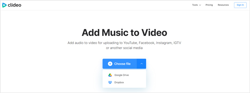 Clideo Add Music To Video Site