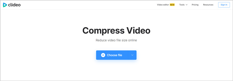 Compresseur vidéo Clideo en ligne