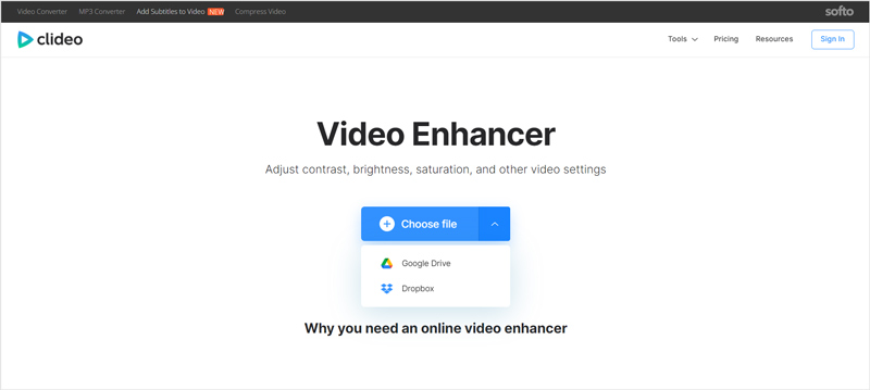 Clideo Video Enhancer