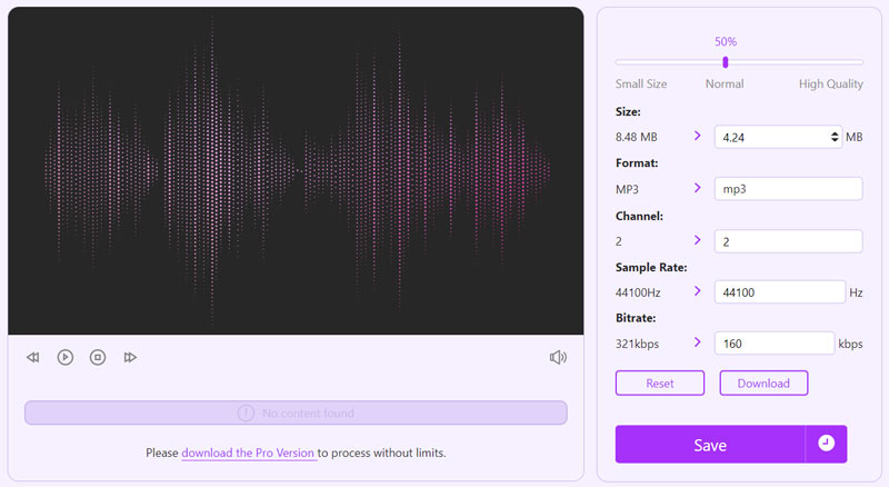 Comprimir archivos de audio en línea