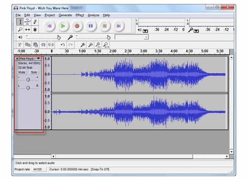 Upravit Volume Audacity