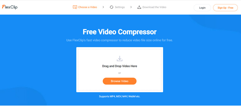 Compressor de vídeo gratuito FlexClip