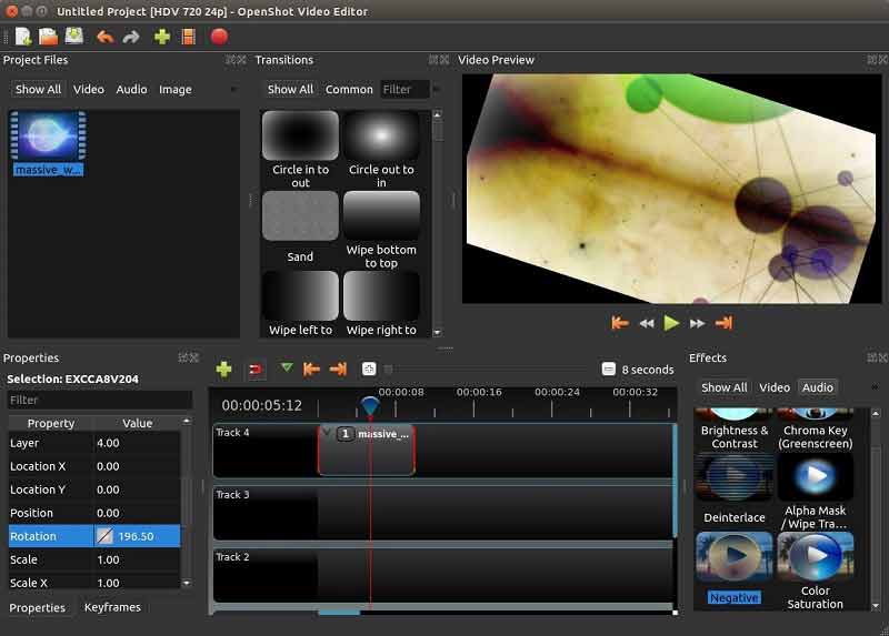 Editor de vídeo gratuito OpenShot 2-0 Beta